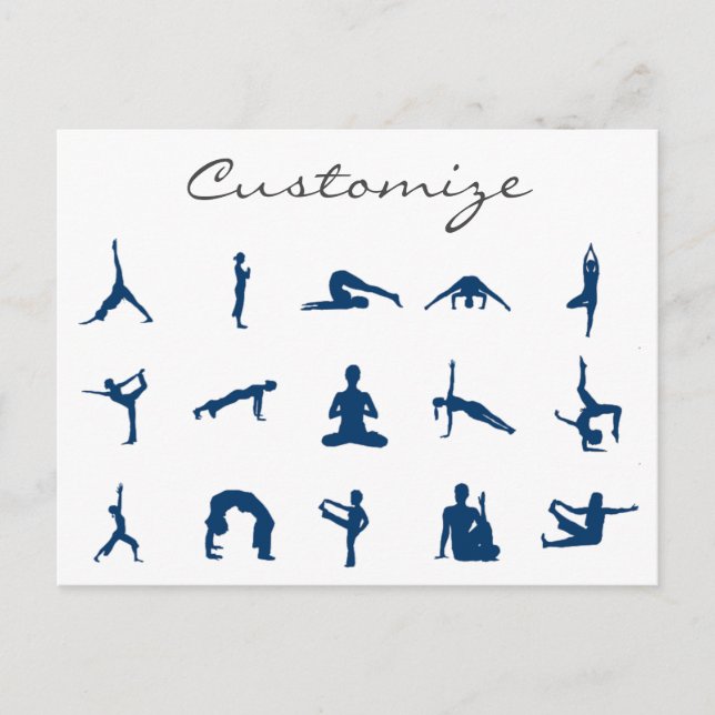 Silhouette Yoga Poses Thunder_Cove Postcard (Front)