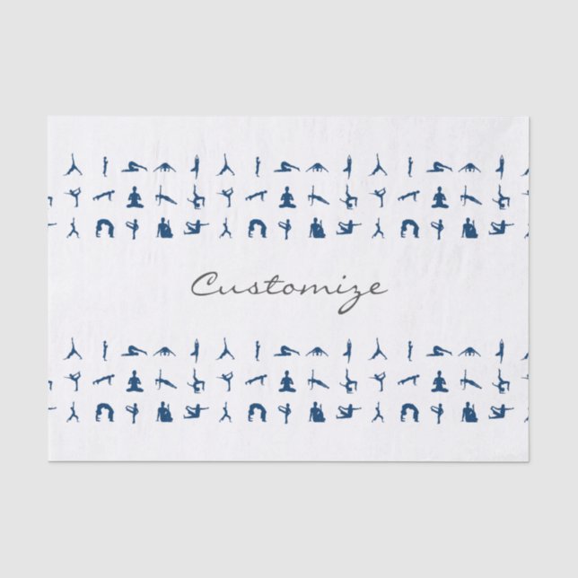 Silhouette Yoga Poses Thunder_Cove Tissue Paper (Front)