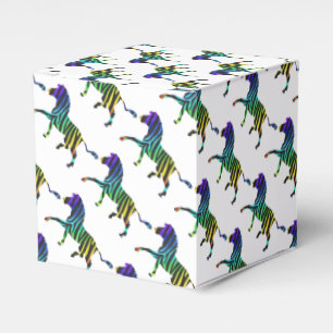 Silhouette Zebra Black and Rainbow Favour Box