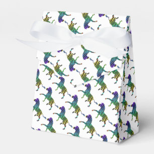 Silhouette Zebra Black and Rainbow Favour Box