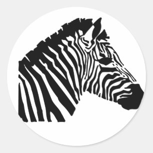 Silhouette Zebra Classic Round Sticker