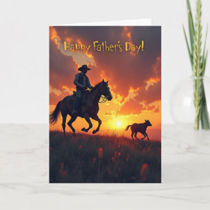 Silhouetted Dads Day Scene Card