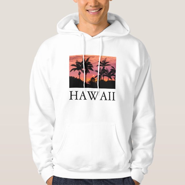 Silhouetted palm trees, Hawaii Hoodie (Front)