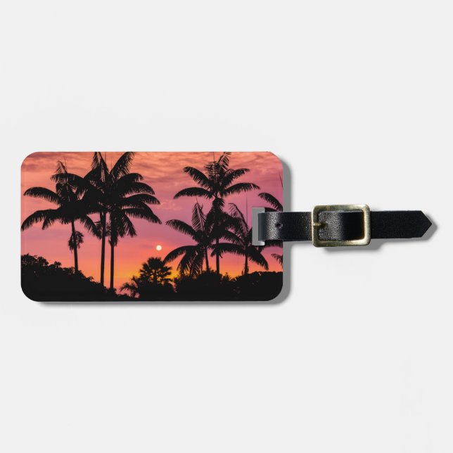 Silhouetted palm trees, Hawaii Luggage Tag (Front Horizontal)