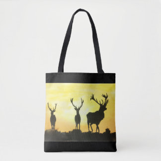 Silhouetted Stags Painting by MirandaPA Tote Bag