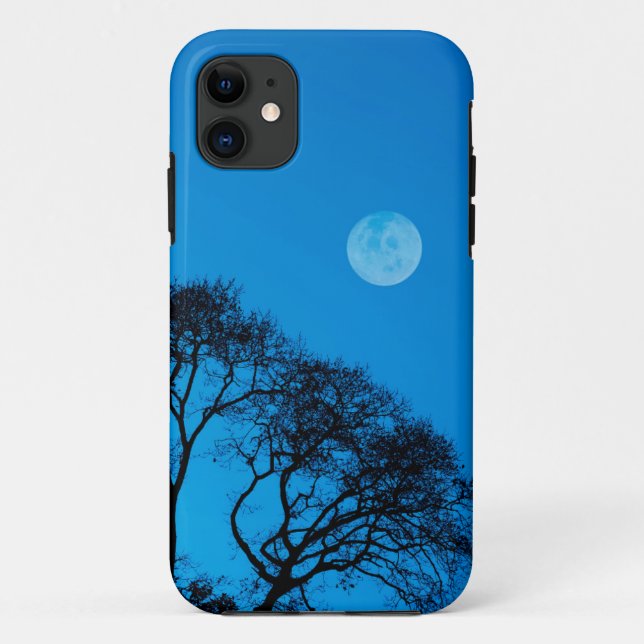 Silhouetted trees and full moon Case-Mate iPhone case (Back)