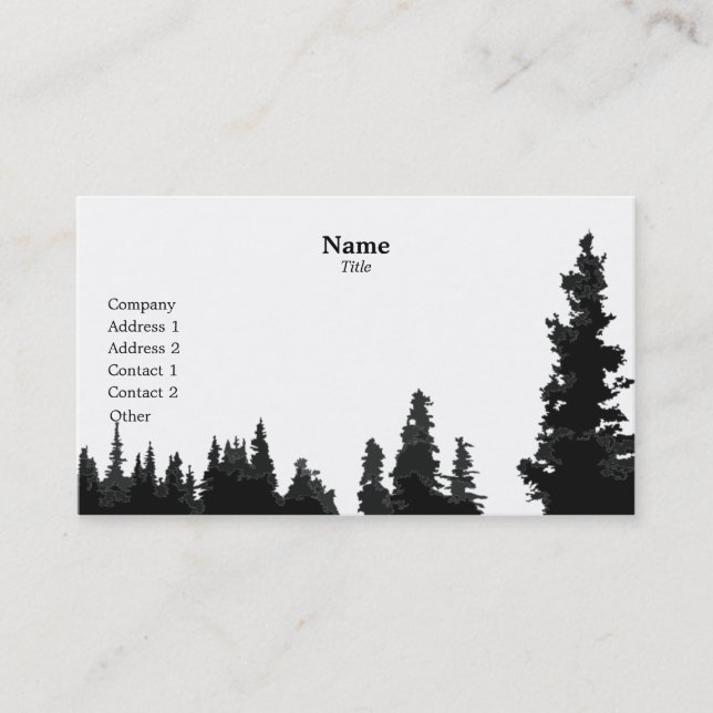 Silhouetted Trees Business Cards (Front)