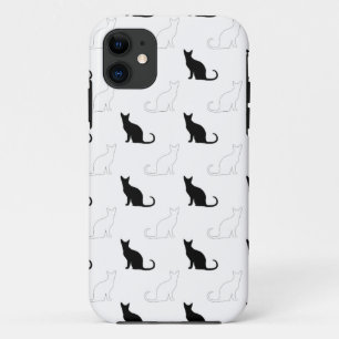 Silhouettes Of Black and White Cats Case-Mate iPhone Case