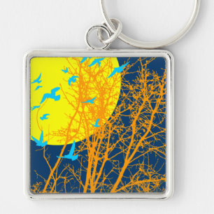 silhouscreen birds key ring