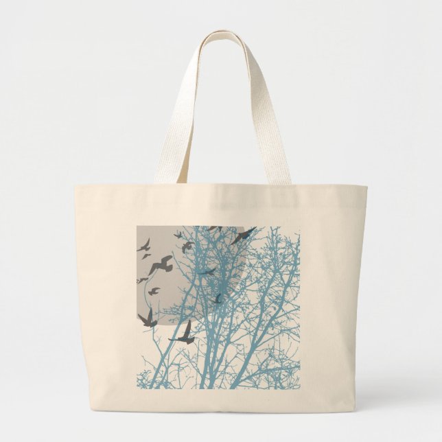 silhouscreen birds large tote bag (Front)