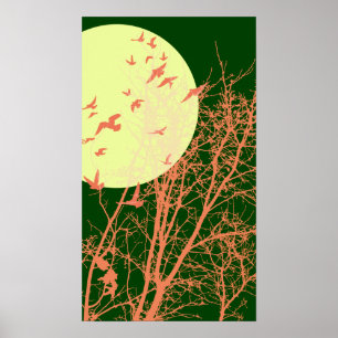 silhouscreen birds poster