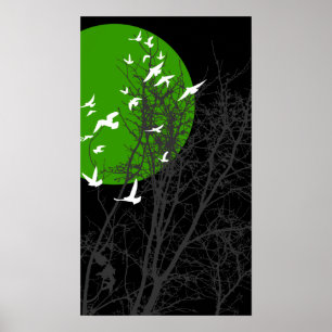 silhouscreen birds poster