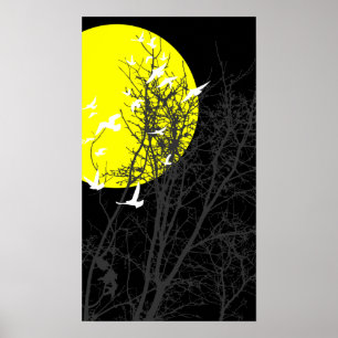 silhouscreen birds poster
