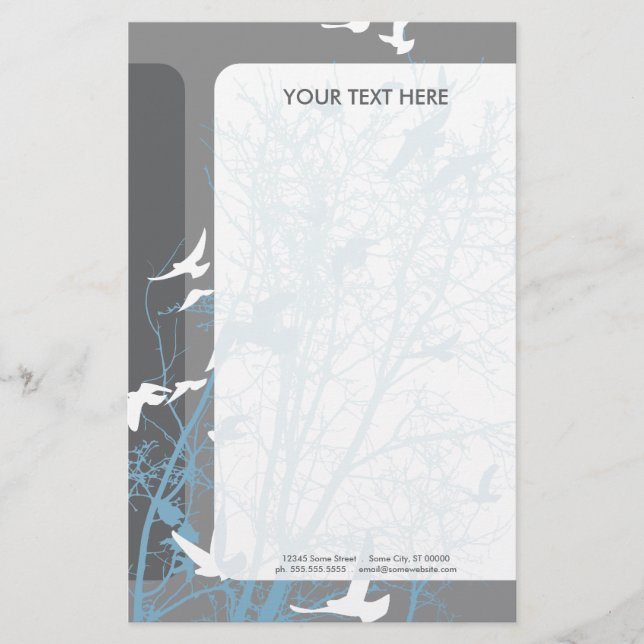 silhouscreen birds stationery (Front)