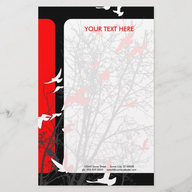 silhouscreen birds stationery (Front)