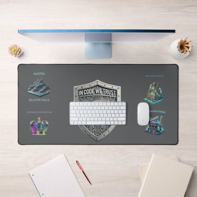 Silicon Cities: Fusion of Tradition and Tech - 2  Desk Mat (Office 1)