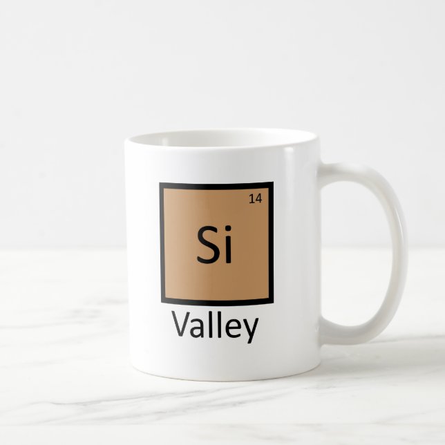 Silicon Valley Chemistry Periodic Table Pun Coffee Mug (Right)