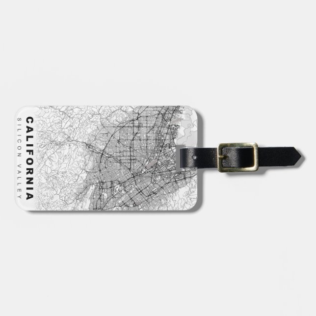 Silicon Valley Map Luggage Tag (Front Horizontal)