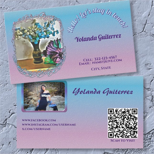 Silk and Corn Husk Flowers 2190 QR Calling Card (Creator Uploaded)