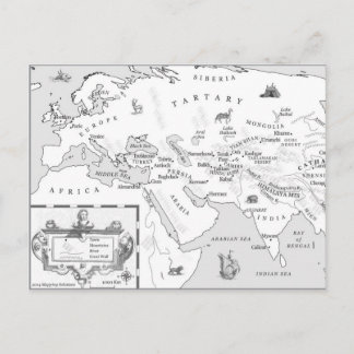 Silk and Song map postcard