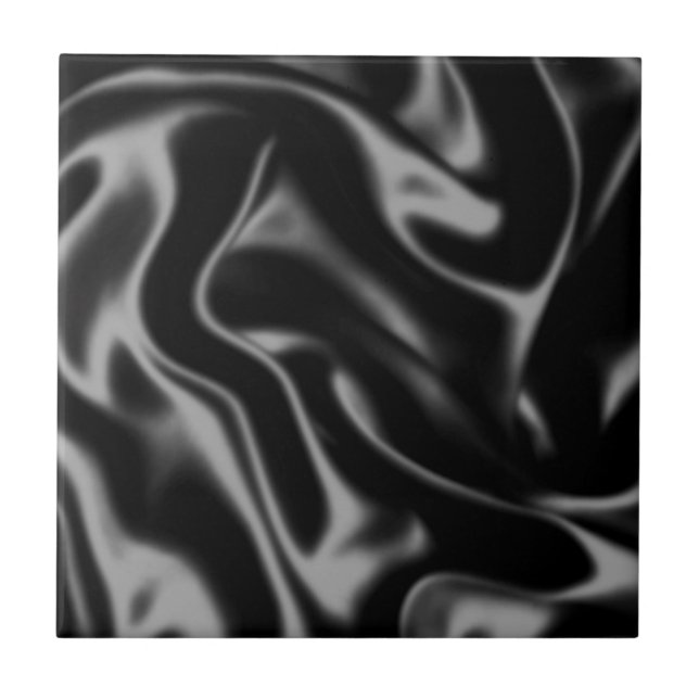 Silk Bright Black Silky Smooth Sober Luxurious Tile (Front)