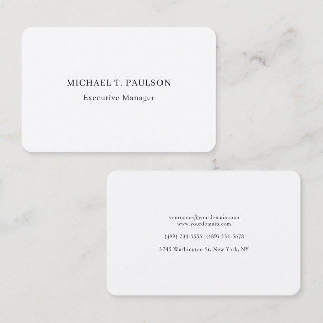 Silk Classical Minimalist Professional Elegant Business Card (Front/Back)
