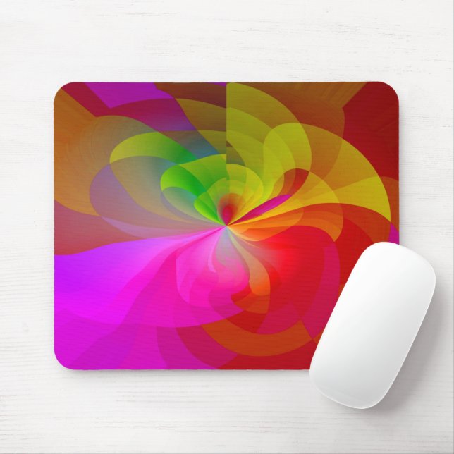 Silk Curtain Flower Mouse Pad (With Mouse)