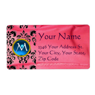 SILK DAMASK GEM blue pink