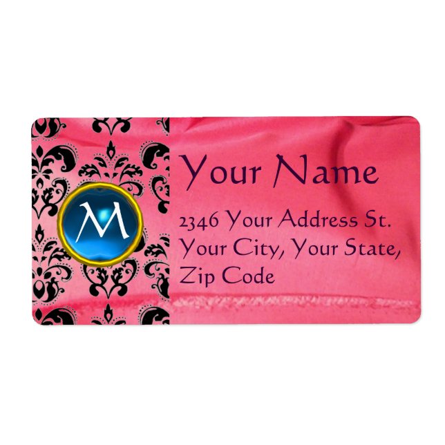 SILK DAMASK GEM blue pink (Front)