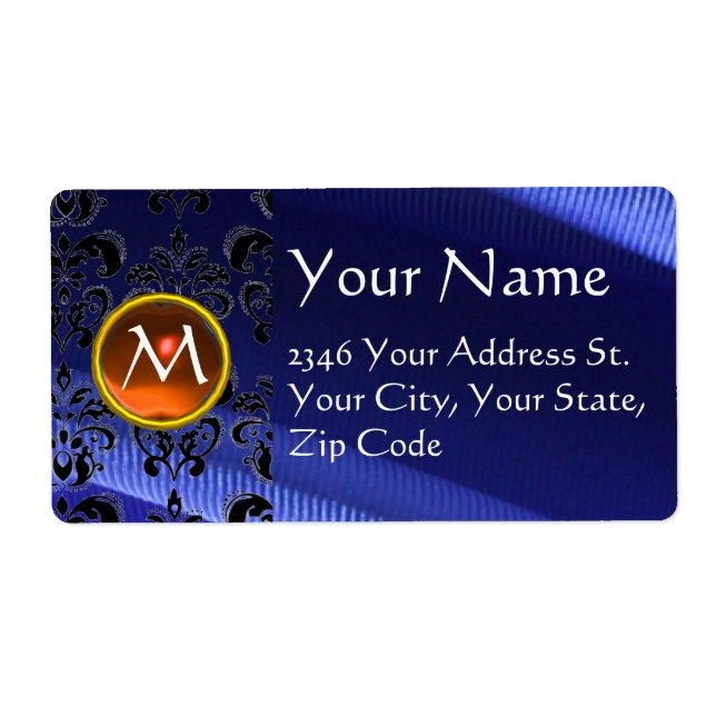 SILK DAMASK GEM orange electric blue (Front)