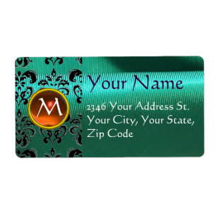 SILK DAMASK GEM orange green blue