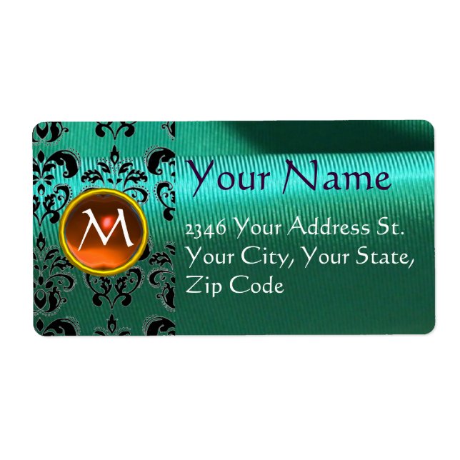 SILK DAMASK GEM orange green blue (Front)