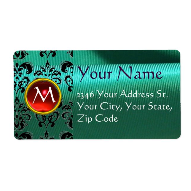 SILK DAMASK GEM red  green blue (Front)