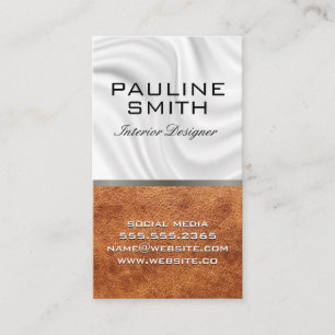 Silk Drapery   Brown Leather Texture Business Card