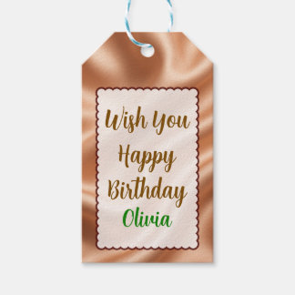 Silk Fabric Texture Gold Background-97082 Gift Tags