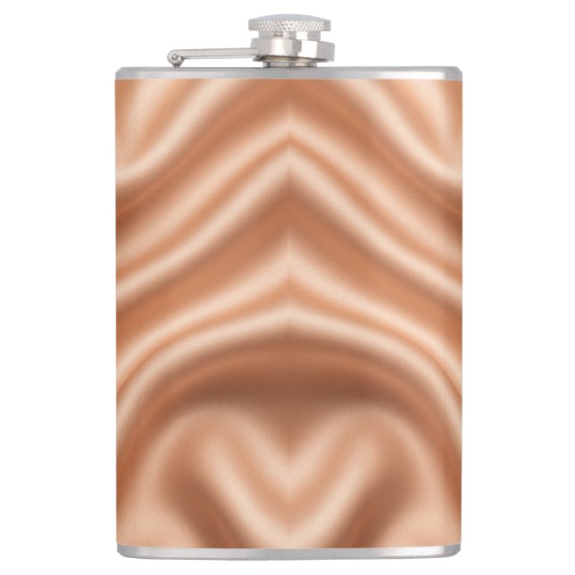 Silk Fabric Texture Gold Background-97082 Hip Flask (Front)