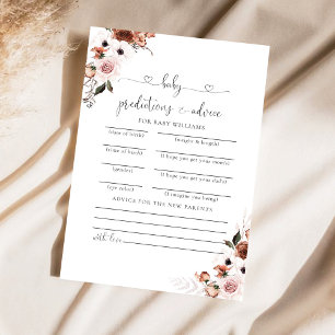 Silk Floral Baby Shower Predictions Card
