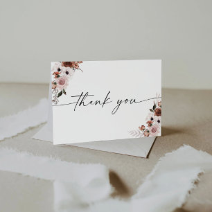 Silk Floral Baby Shower Thank You Card
