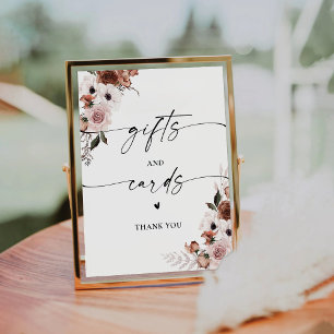 Silk Floral Bridal Shower Gifts and Cards Sign