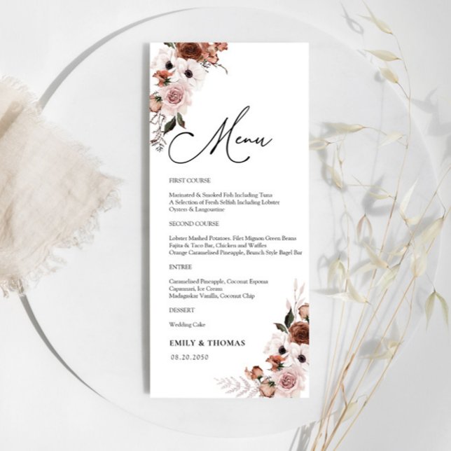 Silk Floral Bridal Shower Menu (Creator Uploaded)