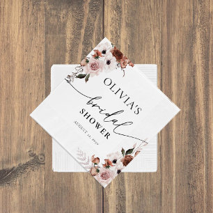 Silk Floral Bridal Shower Napkin