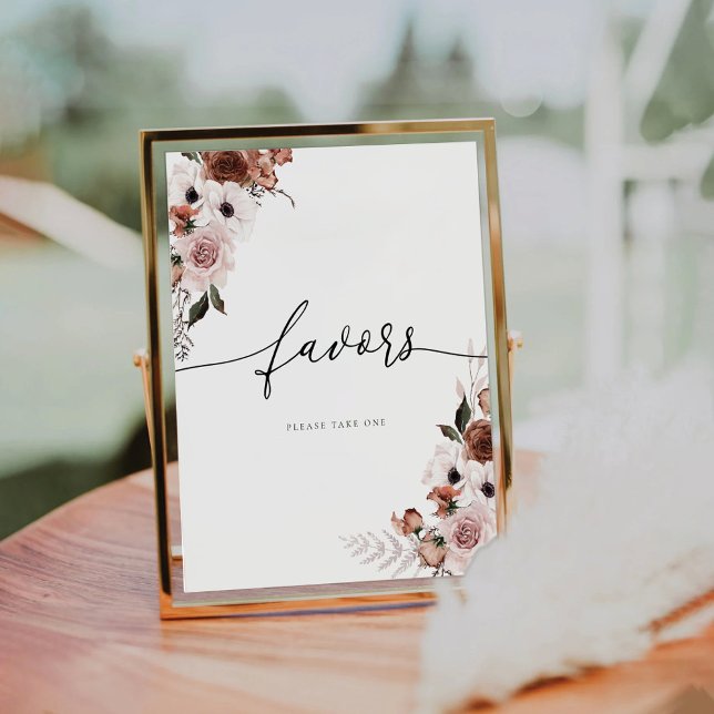 Silk Floral Favours Sign (Creator Uploaded)