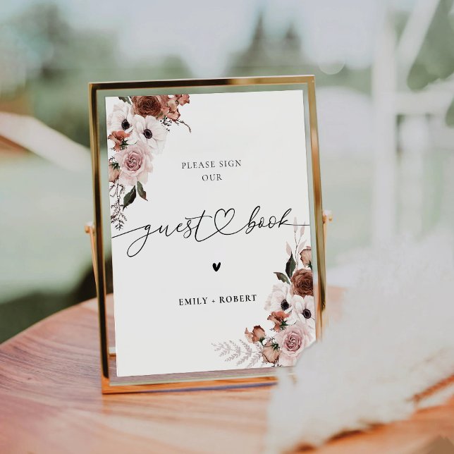 Silk Floral Guest Book Sign (Creator Uploaded)