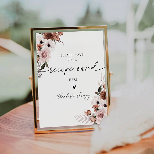 Silk Floral Recipe Card Sign (Creator Uploaded)