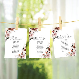 Silk Floral Table Number 1 Seating Chart