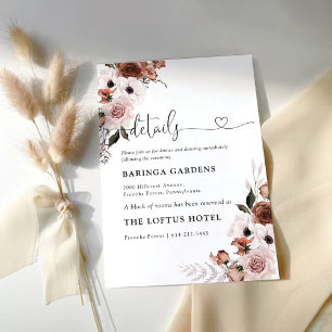 Silk Floral  Wedding Ceremony Enclosure Card