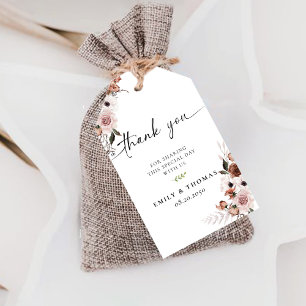Silk Floral Wedding Ceremony Gift Tag