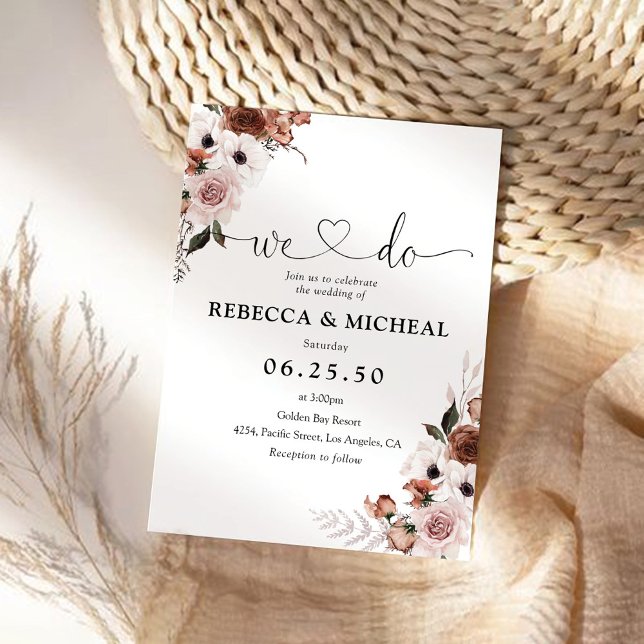 Silk Floral Wedding Ceremony Invitation (Creator Uploaded)