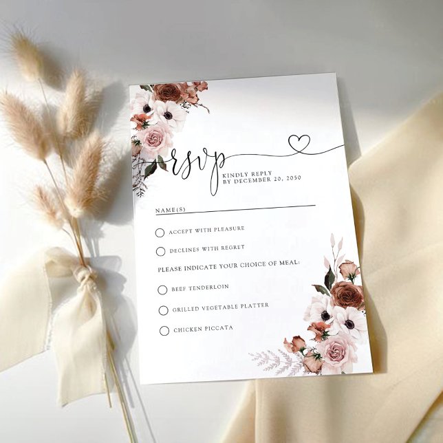 Silk Floral Wedding Ceremony RSVP Card (Creator Uploaded)