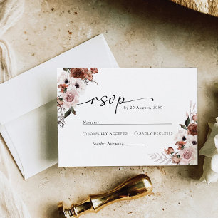 Silk Floral Wedding Ceremony RSVP Card